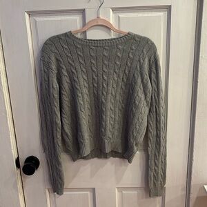 Brandy Melville Grey Cable Knit Sweater | One Size